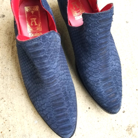 Chelsea Boots Navy Snake Size 10M - Picture 3 of 13